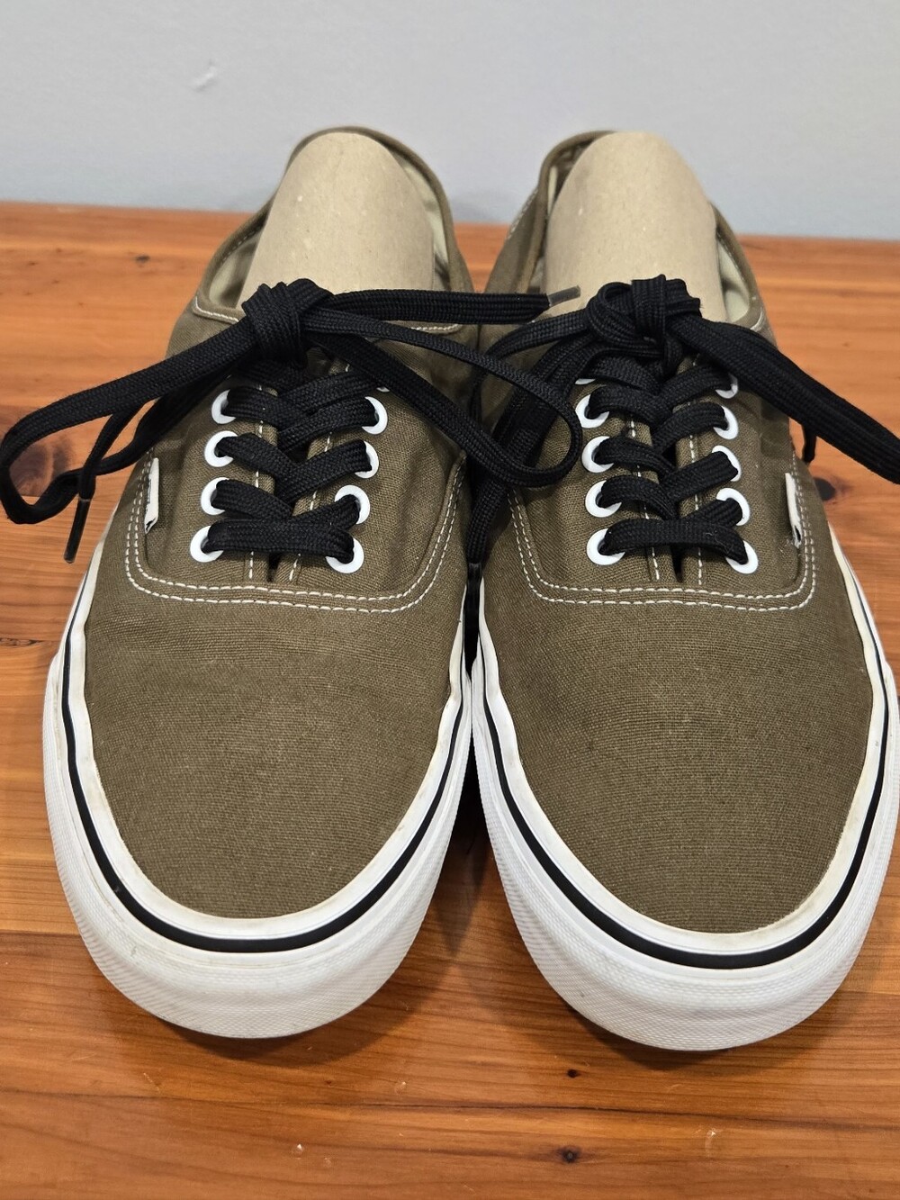 Vans Authentic Olive Green Canvas Low Top Sneakers Mens 10.5